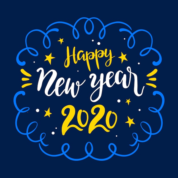 Lettering happy new year 2020