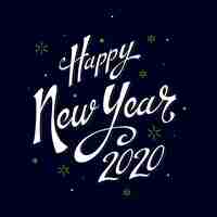 Free vector lettering happy new year 2020