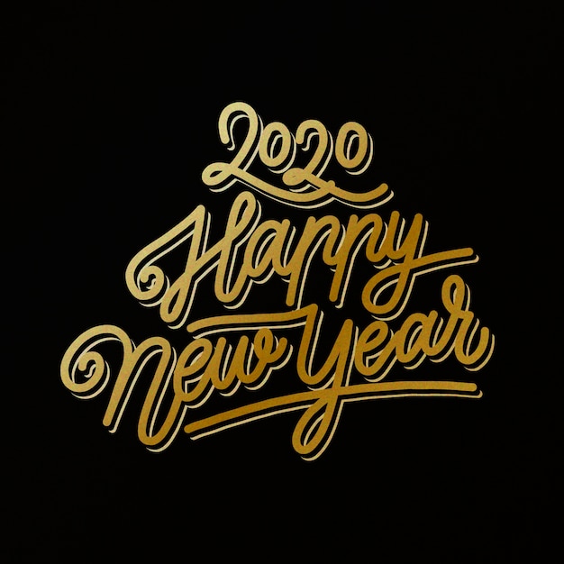 Lettering happy new year 2020