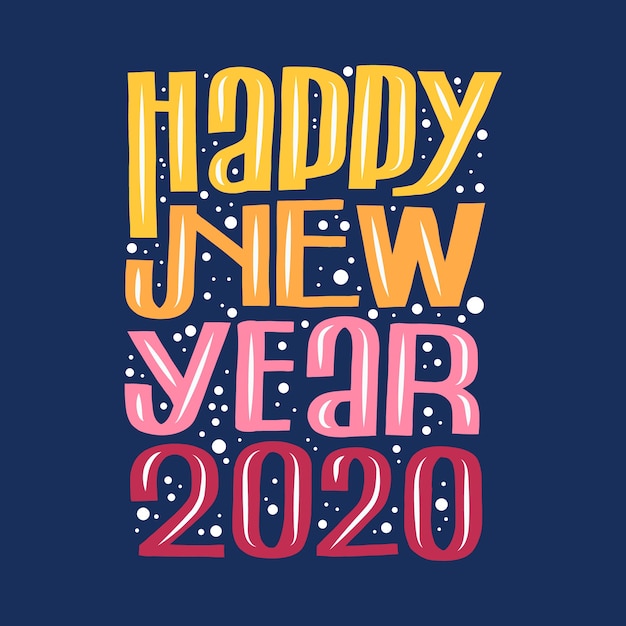 Lettering happy new year 2020