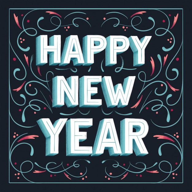 Lettering happy new year 2020