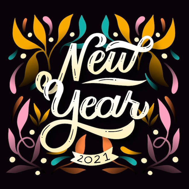 Lettering happy new year 2021