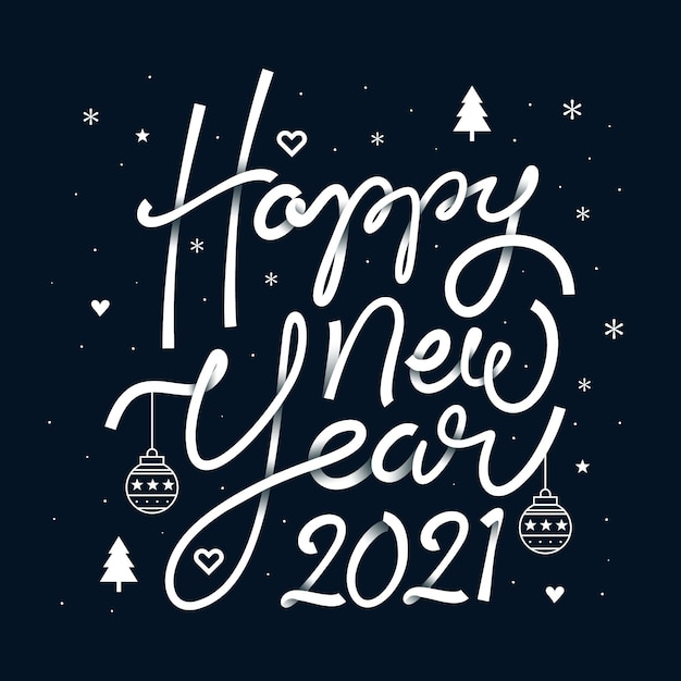 Lettering happy new year 2021