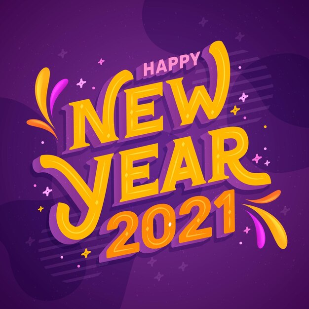 Lettering happy new year 2021