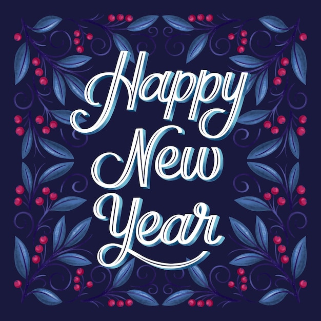 Free vector lettering happy new year 2021