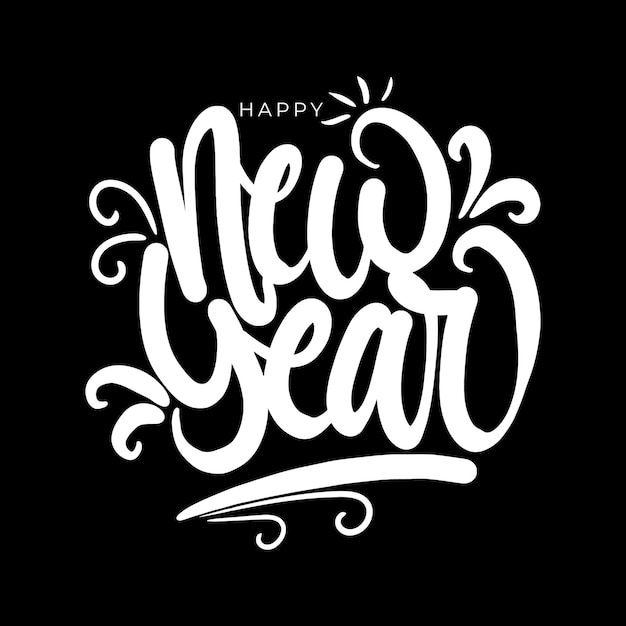 Lettering happy new year 2022