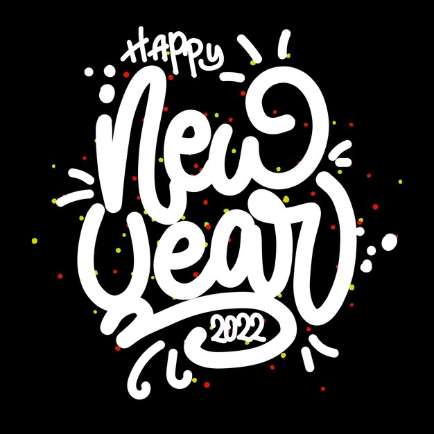 Lettering happy new year 2022