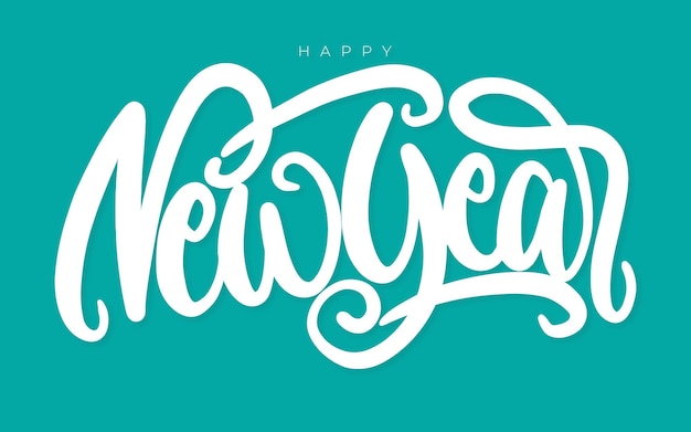 Free vector lettering happy new year 2022