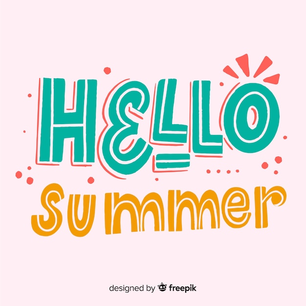 Lettering hello summer
