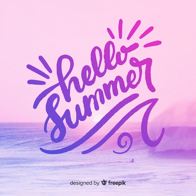 Free vector lettering hello summer