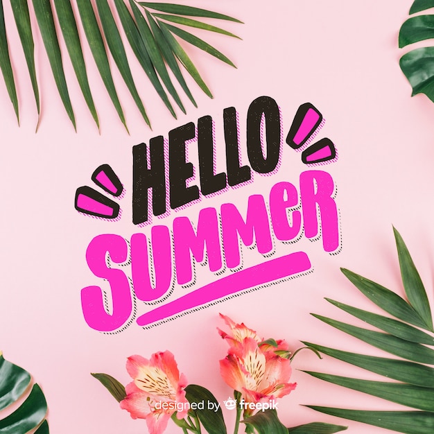 Lettering hello summer