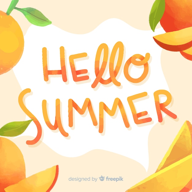 Free vector lettering hello summer