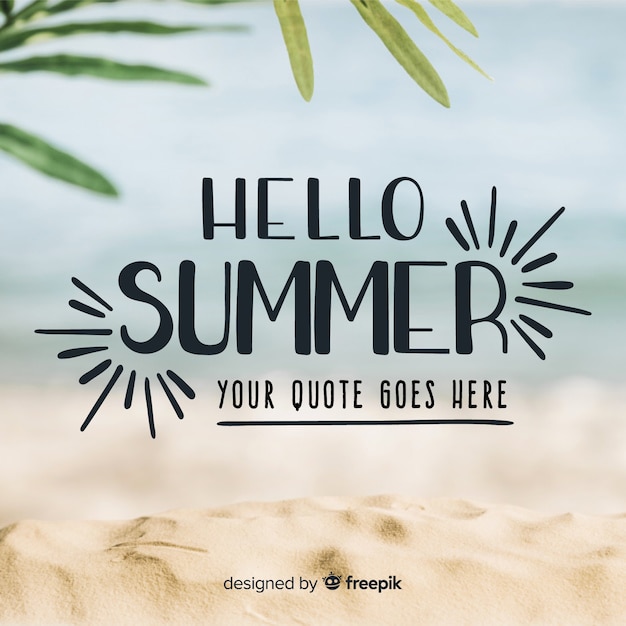 Free vector lettering hello summer