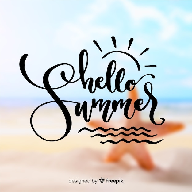 Free vector lettering hello summer