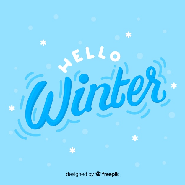 Lettering hello winter