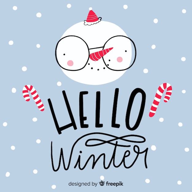 Lettering hello winter