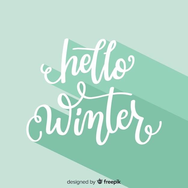 Lettering hello winter