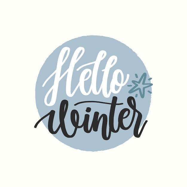 Free vector lettering hello winter