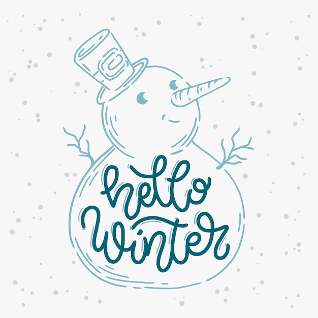 Lettering hello winter