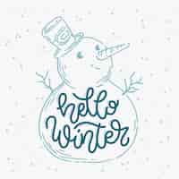 Бесплатное векторное изображение Надпись привет зима