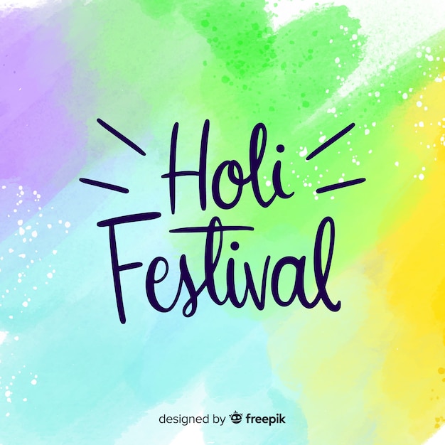 무료 벡터 레터링 holi 배경