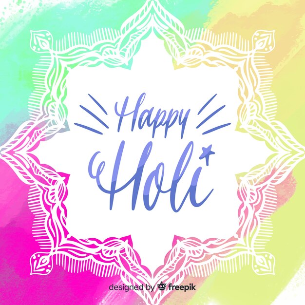 Lettering holi festival background