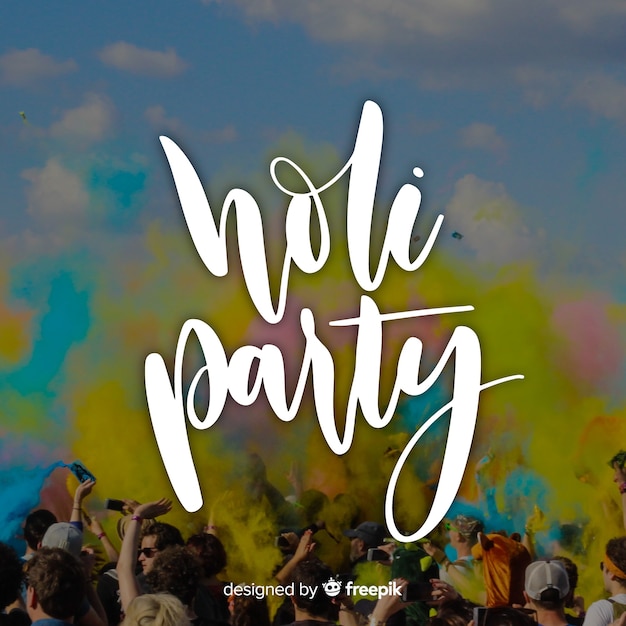 Vettore gratuito lettering holi festival