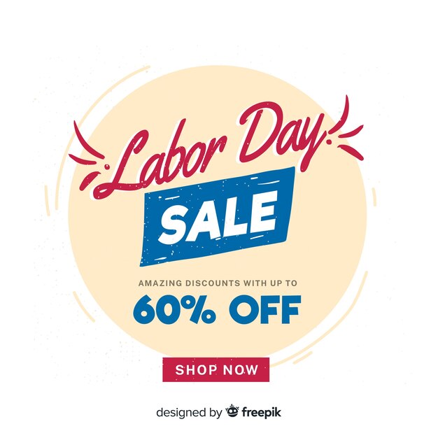 Lettering labor day sale banner