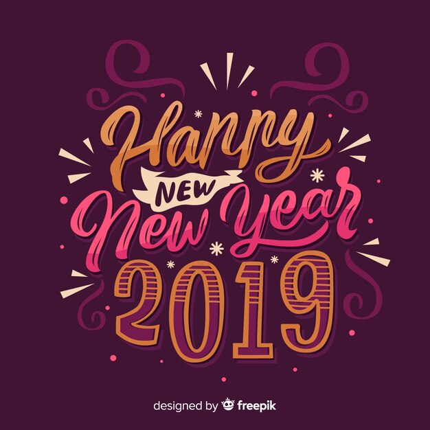 Lettering new year 2019 background