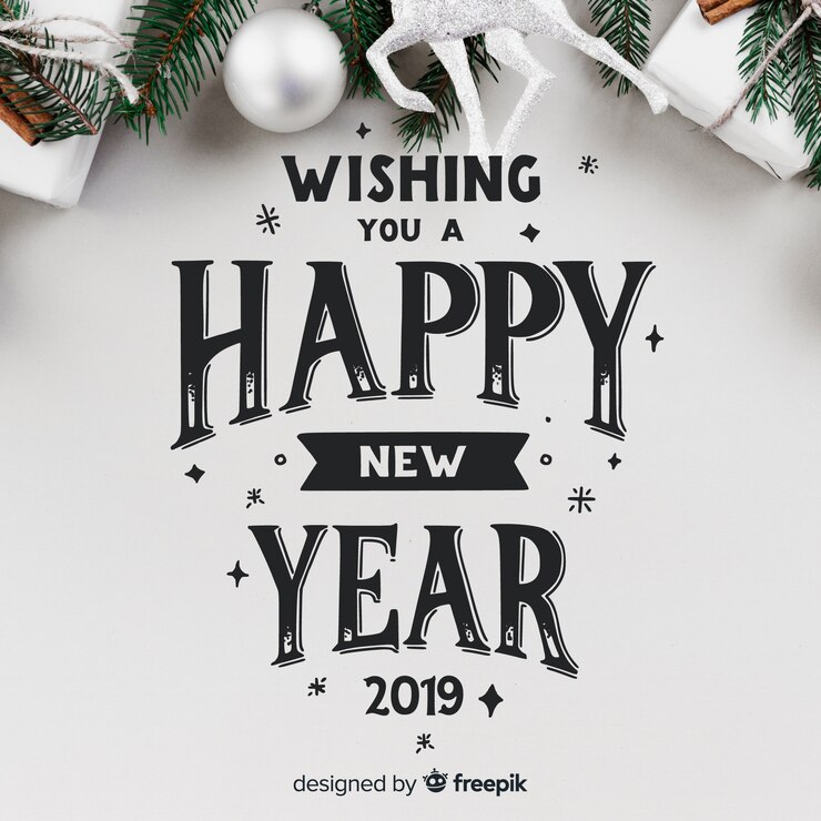 Бесплатный Вектор надпись на новый год 2019