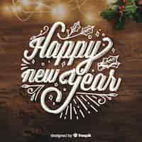 Free vector lettering new year 2019