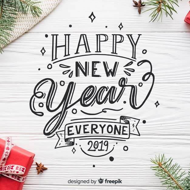 Lettering new year 2019 