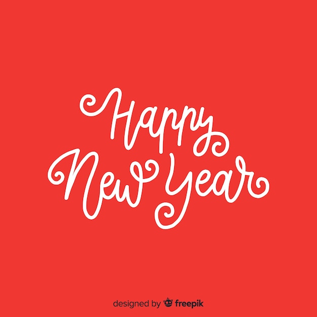 Free vector lettering new year 2019