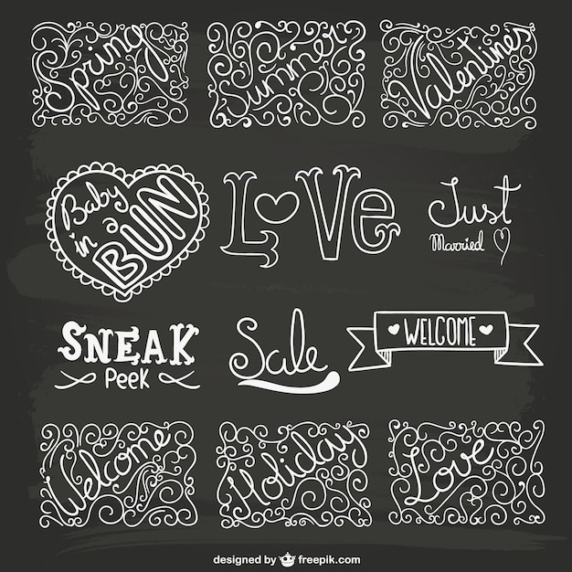 Lettering and ornaments pack