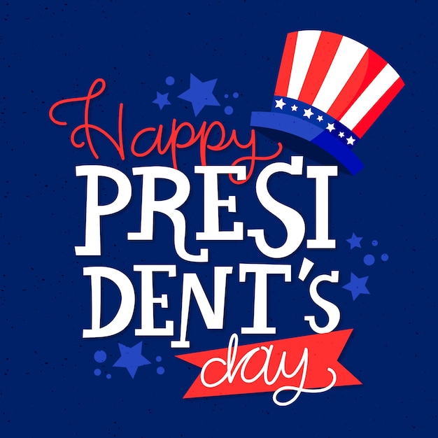 Free vector lettering president day concept