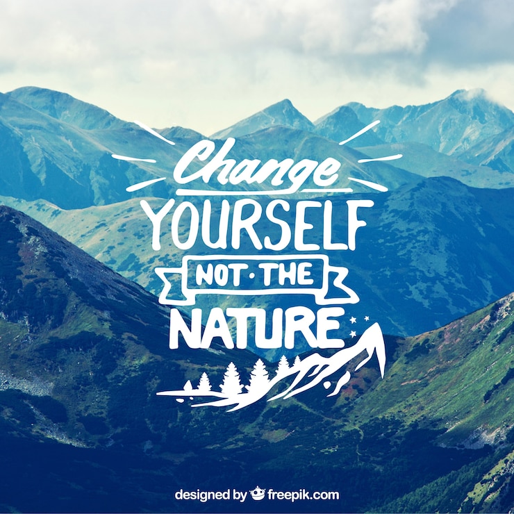 Free Vector lettering and quote design on nature background