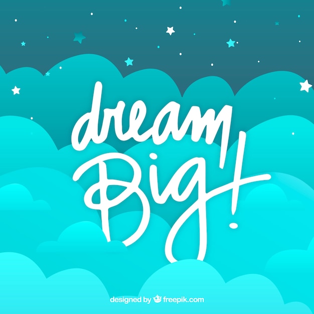 Free vector lettering and quote design with clouds