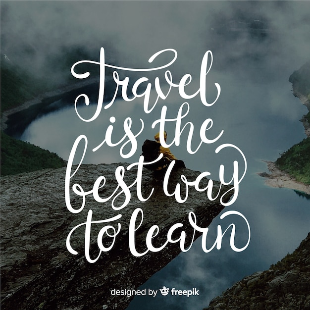 Lettering quote with image