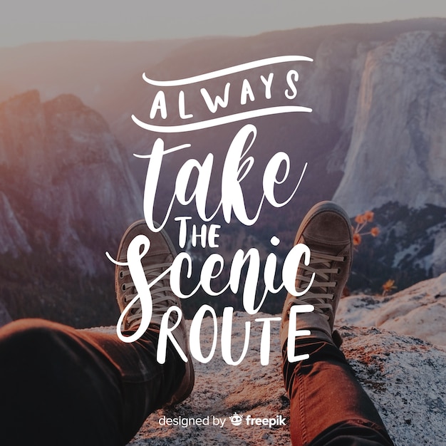 Lettering quote with image