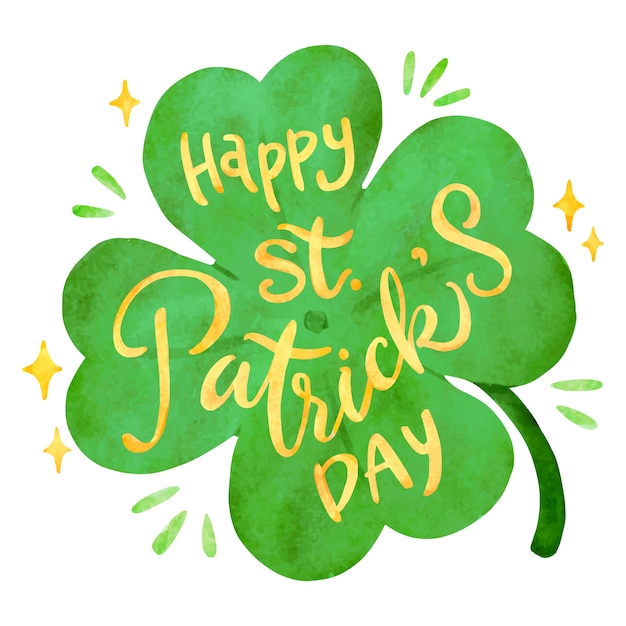 Free vector lettering saint patrick's day