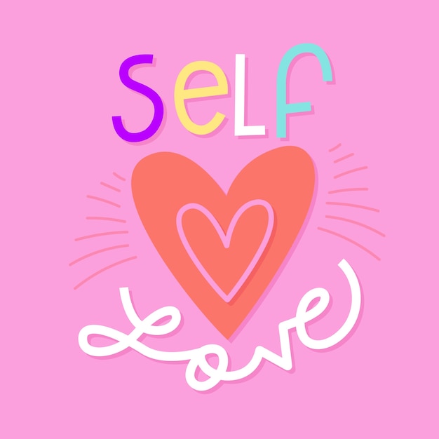 Free vector lettering self love