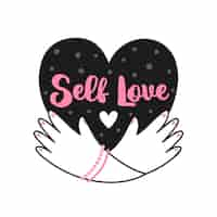 Free vector lettering self love