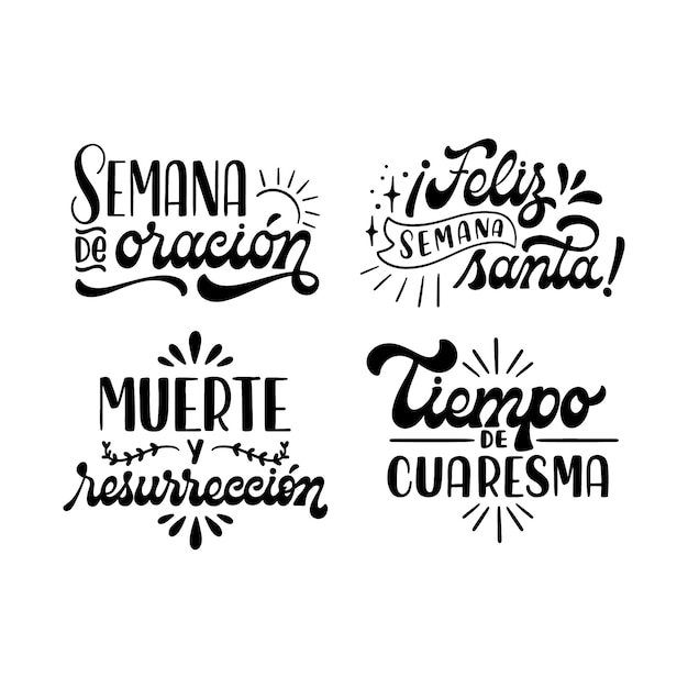 Collezione di adesivi lettering semana santa