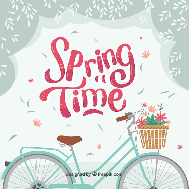 Free vector lettering spring background