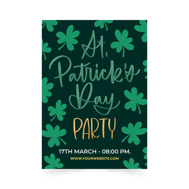 lettering st. patrick's day poster template