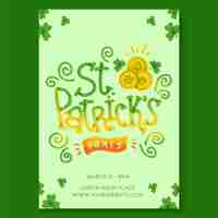 Free vector lettering st. patrick's day poster template