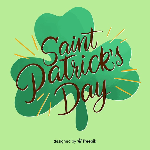 Free vector lettering st. patrick's day