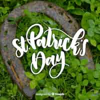 Free vector lettering st. patrick's day