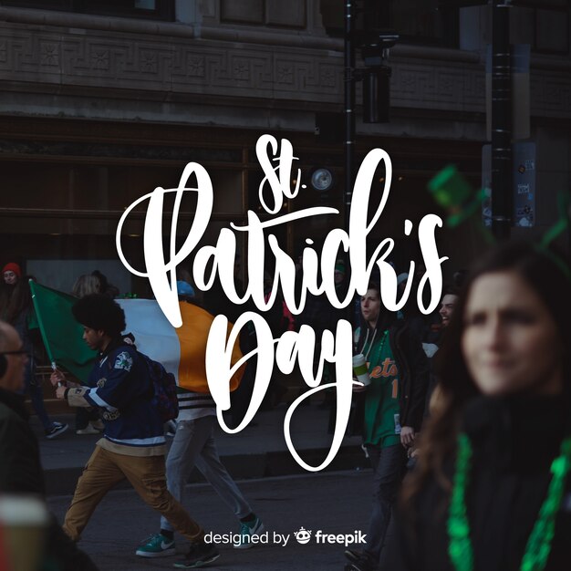 Free vector lettering st. patrick's day