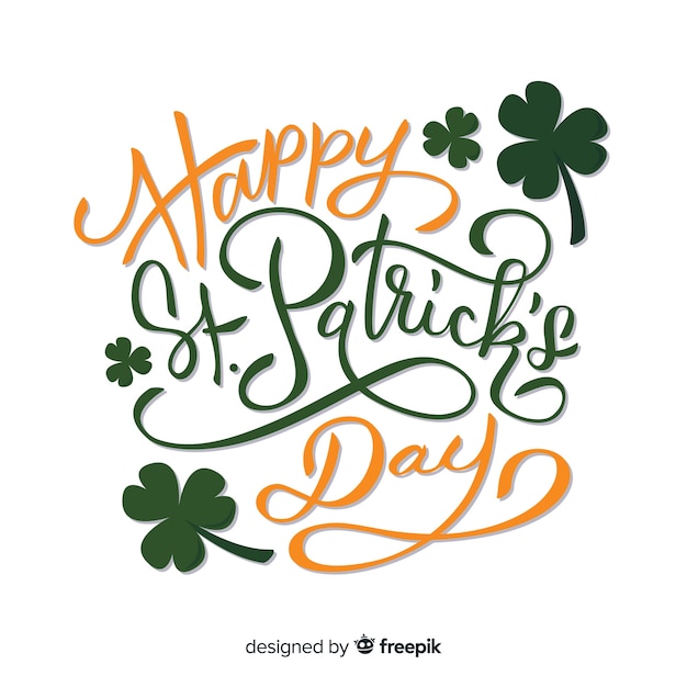 Free vector lettering st. patrick's day